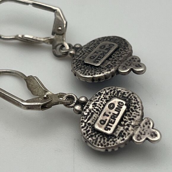 Quoc Turquoise Inc QT Sterling 925 Silver Lapis Lazuli Dangle Earrings - Picture 7 of 8